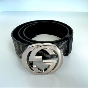 Gucci GG Supreme Monogram Caleido Interlocking G Belt For Men, 32 Inches
